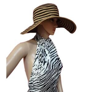 Blessed are the meek halter overlap Zebra Print white dress Women's Sz 4 NWT #C3
